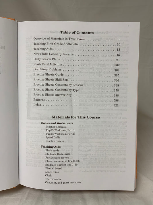 Rod & Staff Beginning Arithmetic Grade 1 Teacher's Manual