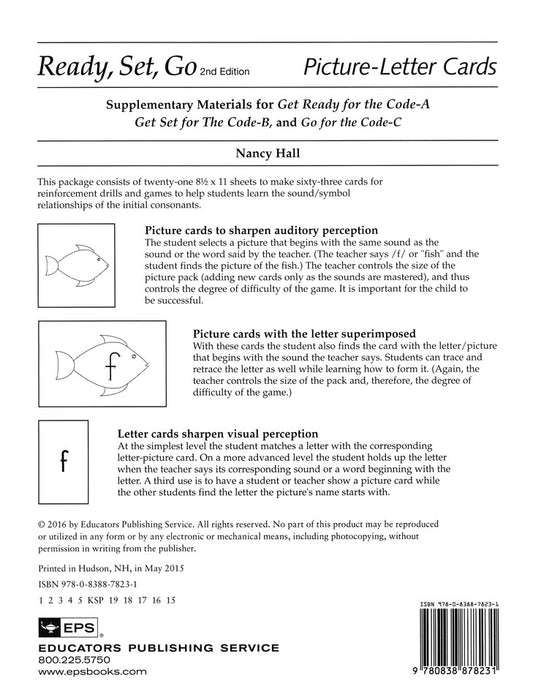 Explode The Code Picture Letter Cards