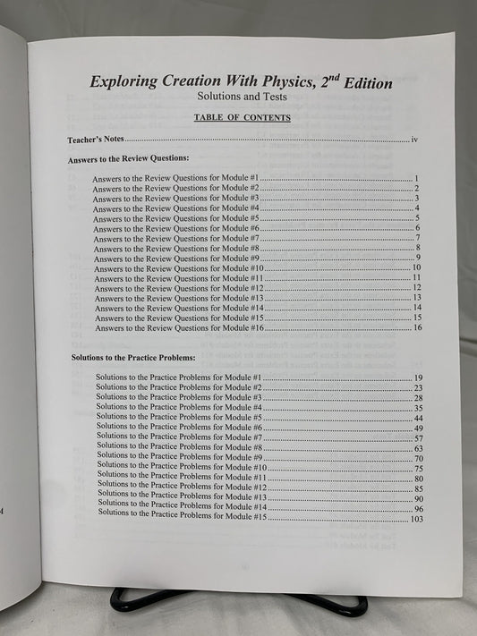 Exploring Creation with Physics (2nd Ed.) Solutions and Tests