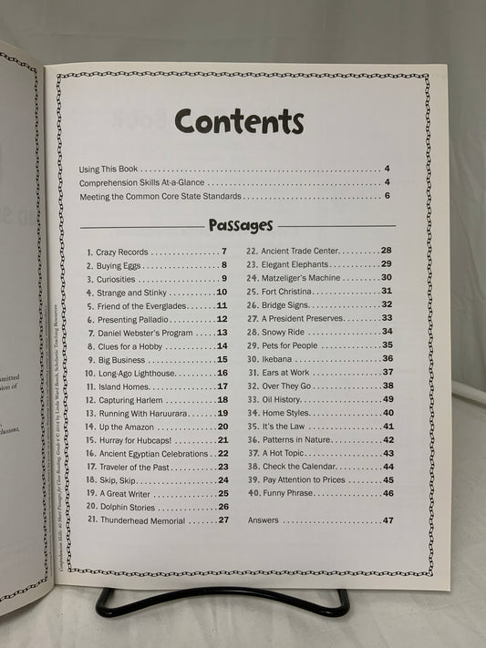 Comprehension Skills: 40 Short Passages for Close Reading - Grade 6