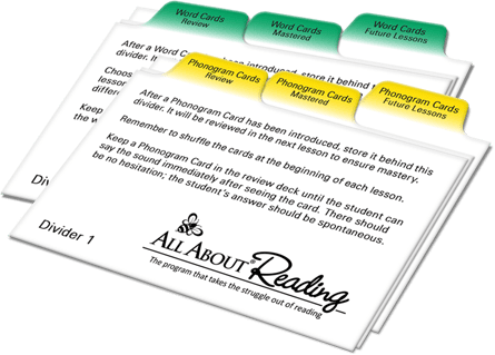 All About Reading Divider Cards