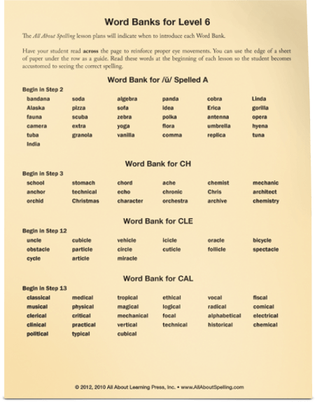 All About Spelling Level 6 Student Packet