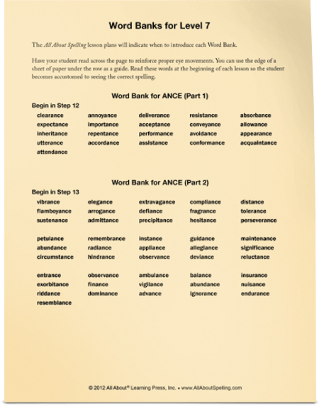 All About Spelling Level 7 Student Packet