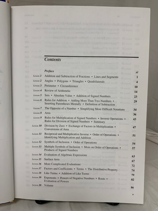 Saxon Algebra 1 (3rd Ed.) Textbook