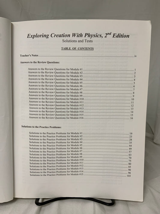 Exploring Creation with Physics (2nd Ed.) Solutions and Tests