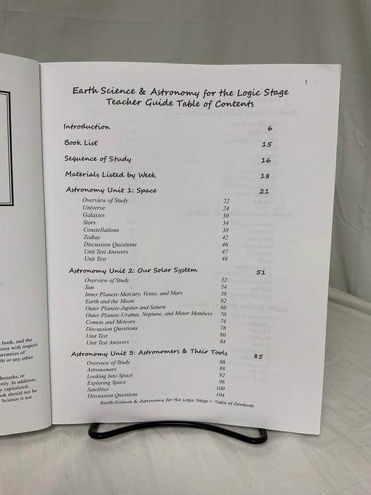 Earth Science & Astronomy for the Logic Stage (2nd Ed.) Teacher Guide