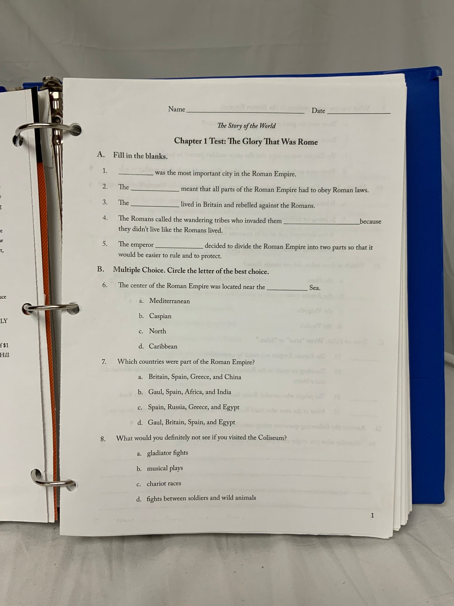 The Story of the World Tests and Answer Keys (all 4)