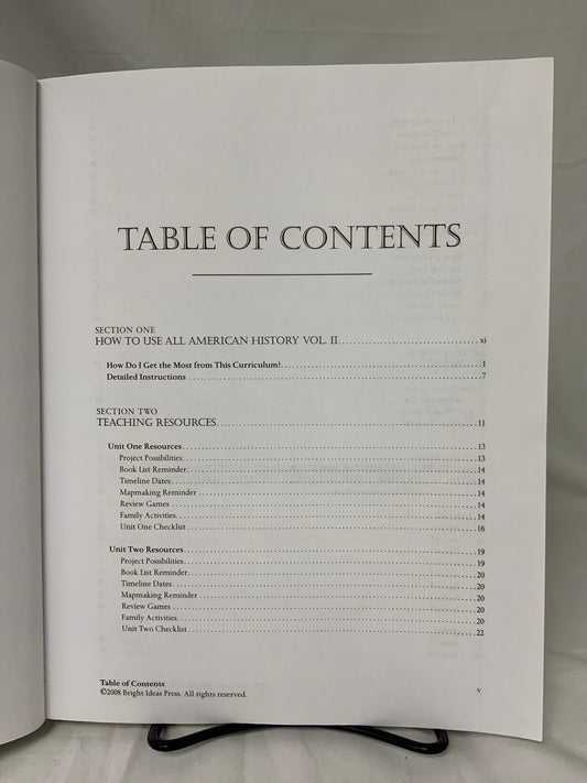 All American History Volume 2 Teacher’s Guide & Answer Key
