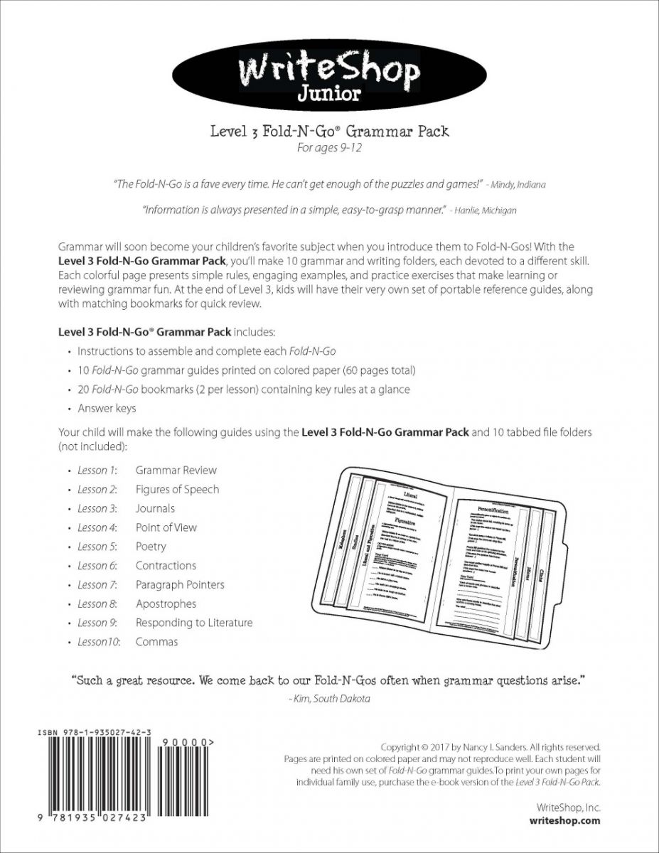 Fold-N-Go Grammar Pack | Level 3