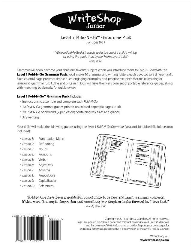 Fold-N-Go Grammar Pack | Level 1