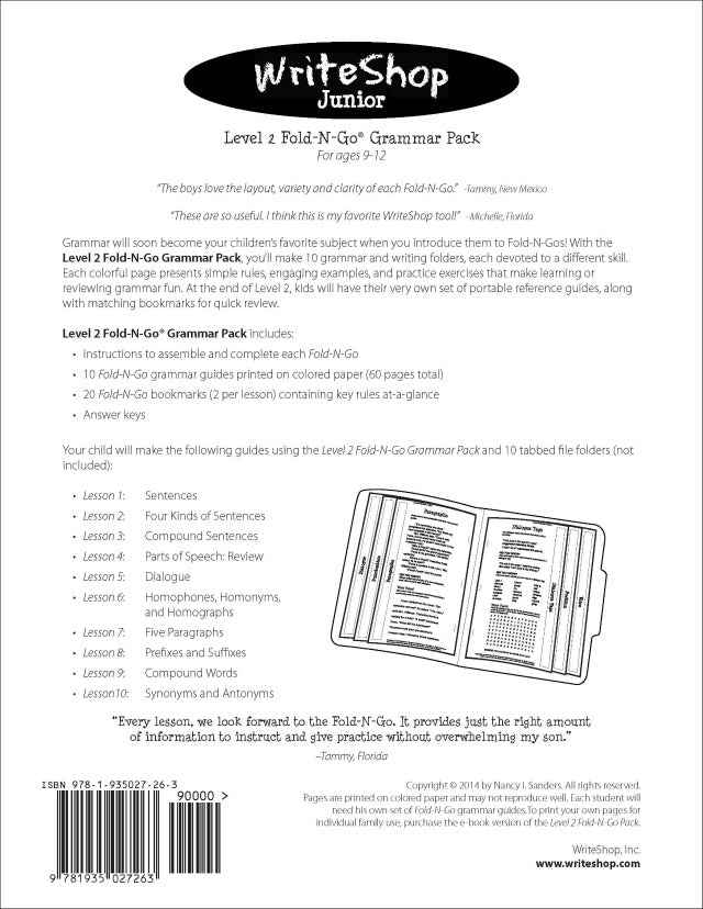 Fold-N-Go Grammar Pack | Level 2
