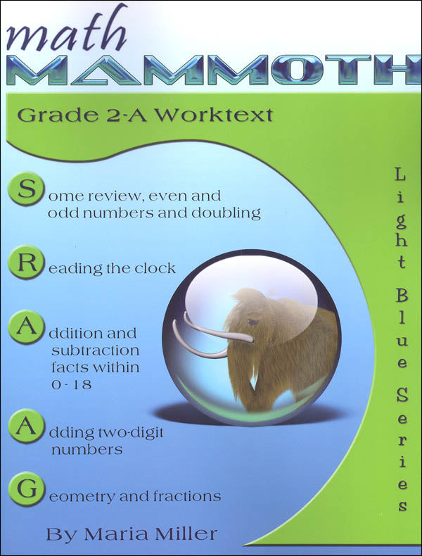 Math Mammoth Grade 2-A Worktext Light Blue Series (Color Version)