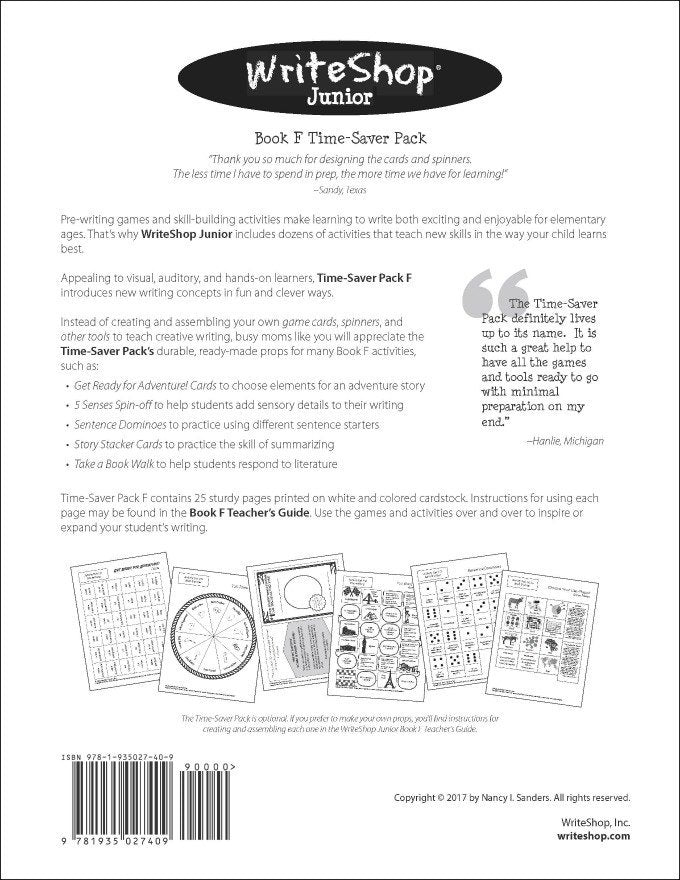 WriteShop Junior Time-Saver Pack | Book F