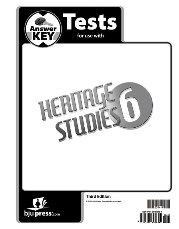 Heritage Studies 6 Tests Answer Key (3rd ed.)