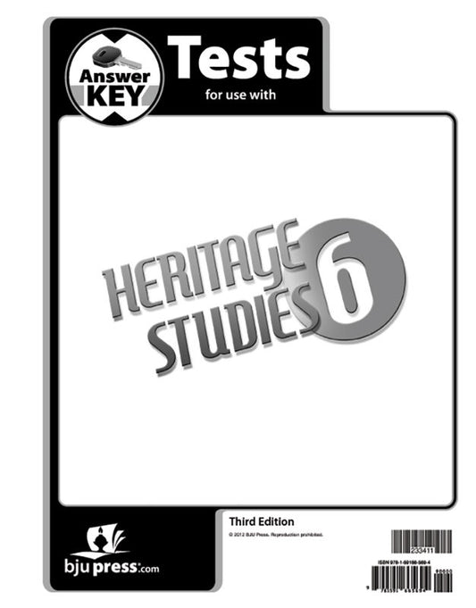 Heritage Studies 6 Tests Answer Key (3rd ed.)