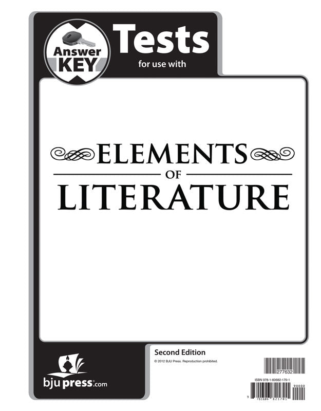 Elements of Literature Tests Answer Key, 2nd ed.