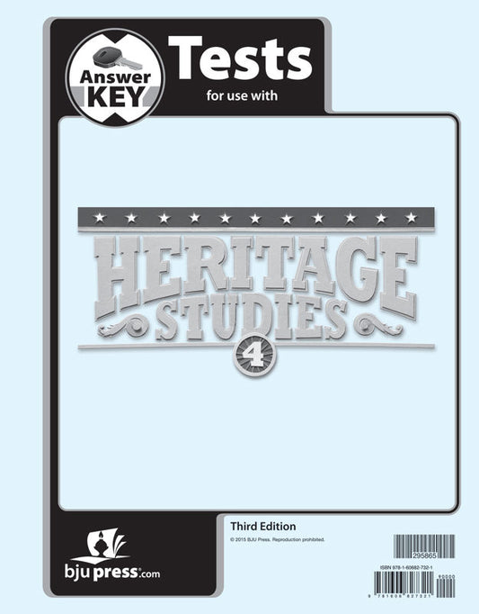 Heritage Studies 4 Tests Answer Key (3rd ed.)