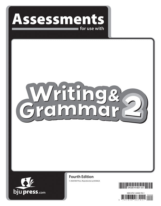 Writing & Grammar 2 Assessments, 4th ed.