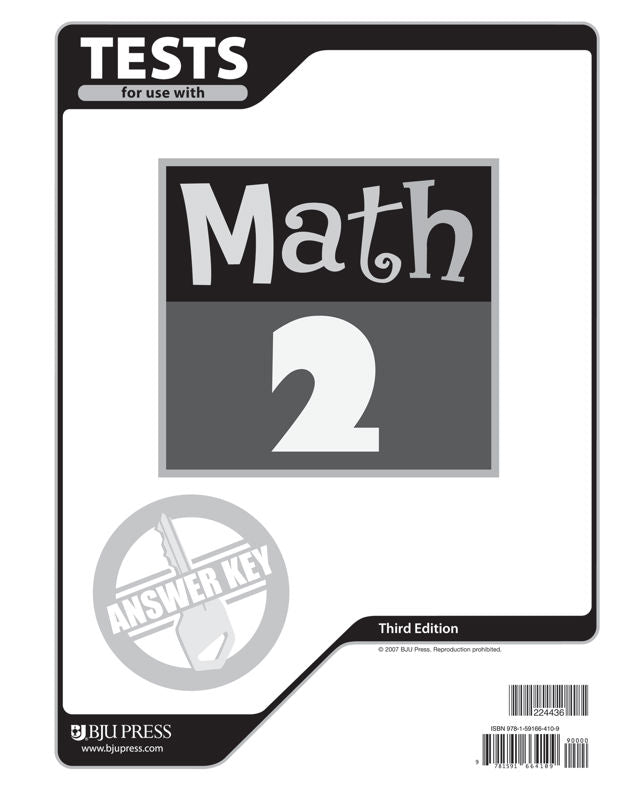 Math 2 Tests Answer Key (3rd ed.)