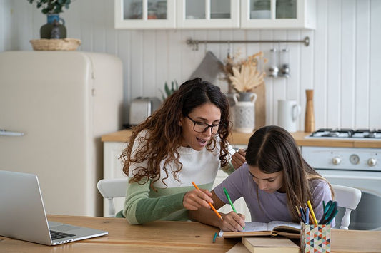Mom and daughter family deciding to homeschool