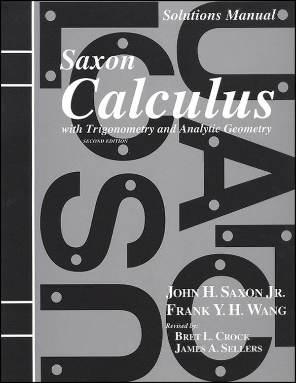 Saxon Calculus 2ED Solution Manual