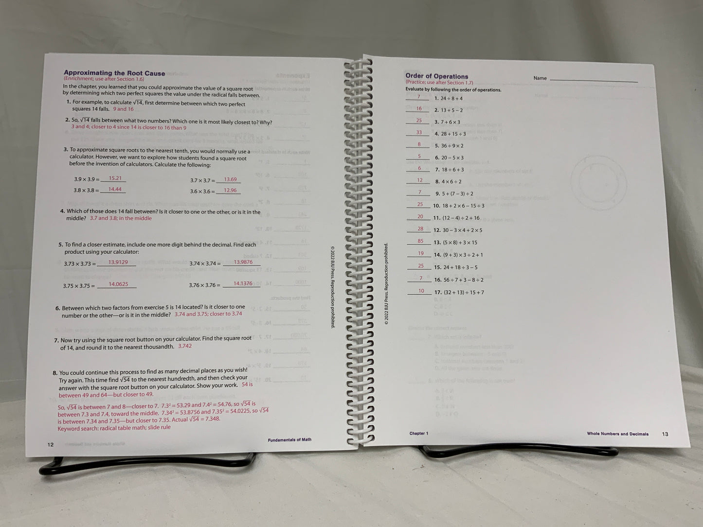 BJU Fundamentals of Math (3rd Ed.) Set of 5