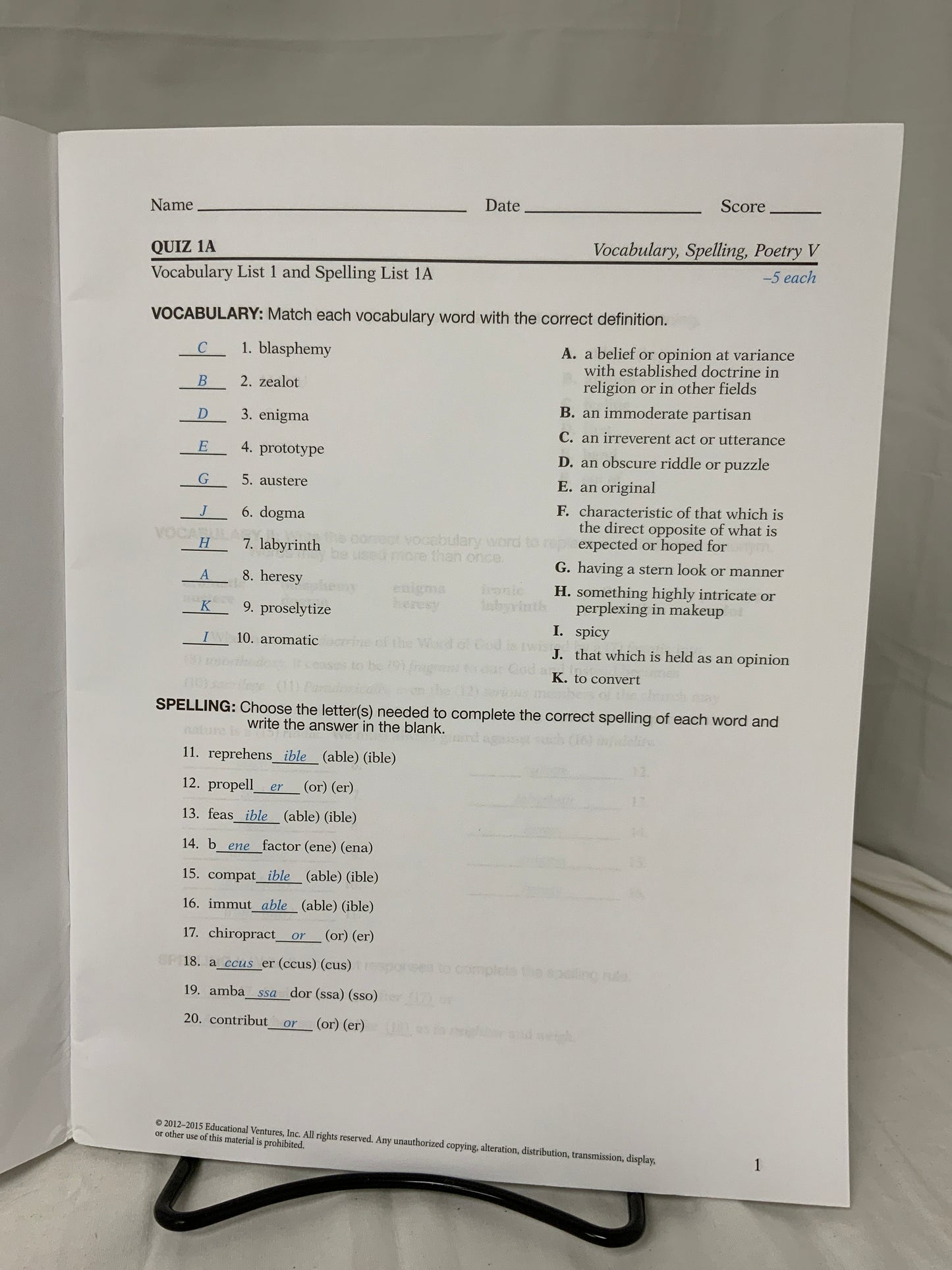 Abeka English 11 Parent Kit