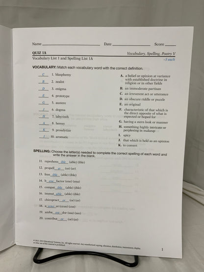 Abeka English 11 Parent Kit