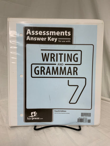 BJU Writing and Grammar 7 (4th Ed.) Assessments Answer Key