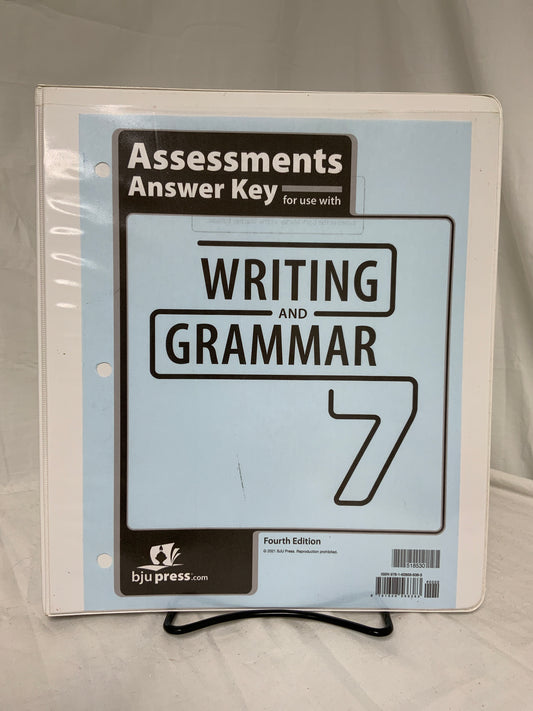 BJU Writing and Grammar 7 (4th Ed.) Assessments Answer Key