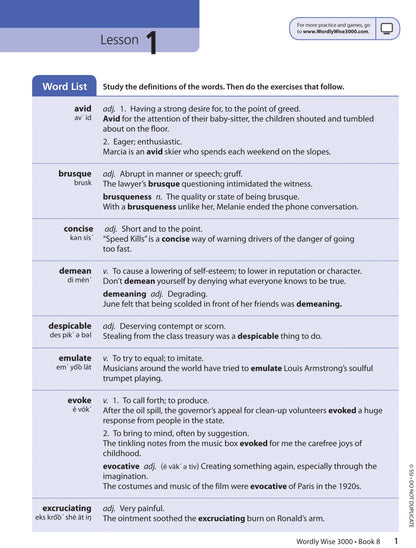Wordly Wise 3000® 3rd Edition Student Book 8 (Grade 8)