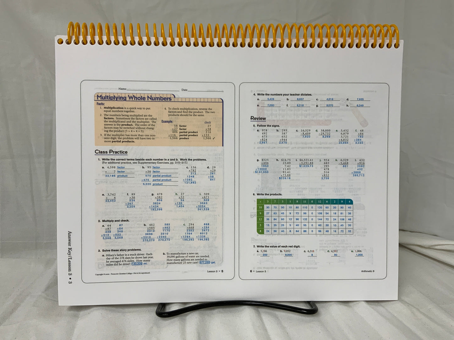 Abeka Arithmetic 6 (4th Ed.) Work-text Answer Key