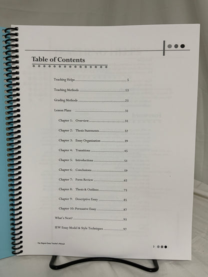 The Elegant Essay Writing Lessons (3rd Ed.) Teacher's Manual