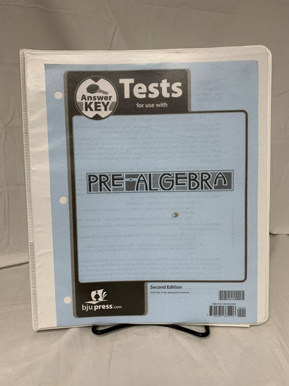 BJU Pre-Algebra (2nd Ed.) Tests Answer Key