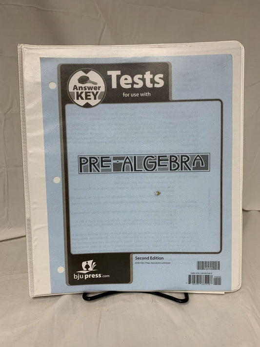 BJU Pre-Algebra (2nd Ed.) Tests Answer Key