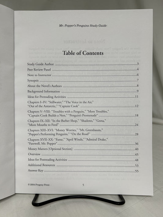 Mr. Popper's Penguins Study Guide
