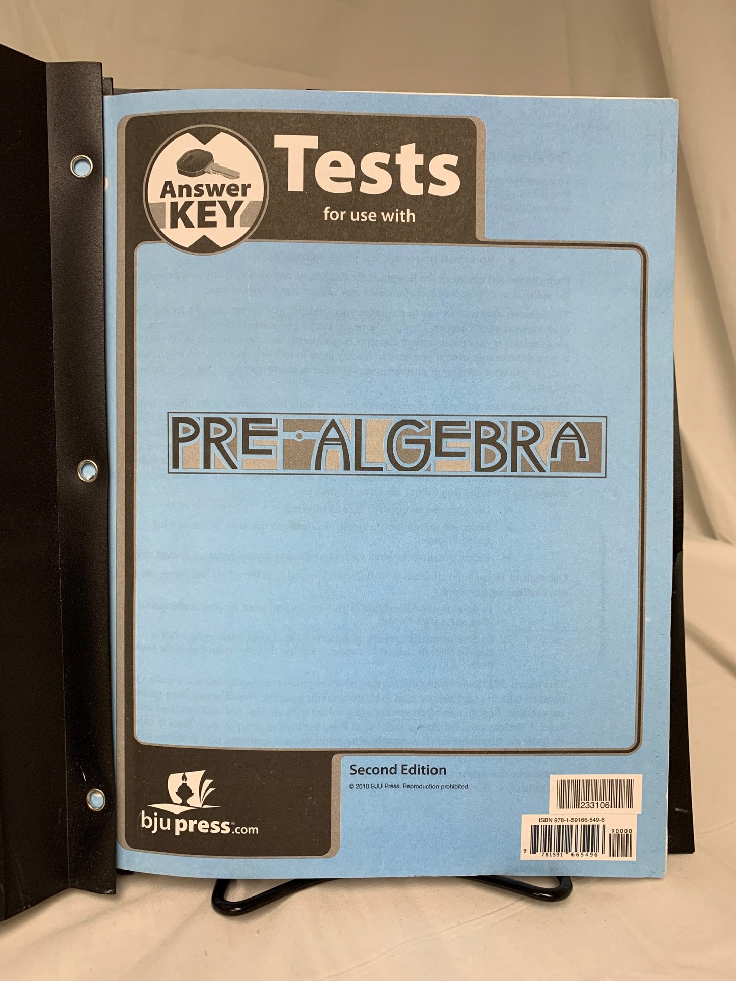 BJU Pre-Algebra (2nd Ed.) Tests Answer Key