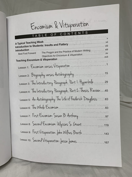 Writing & Rhetoric Book 7: Encomium & Vituperation Teacher's Edition