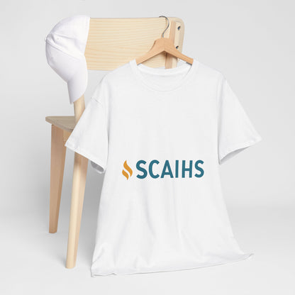 Unisex Heavy Cotton Tee with SCAIHS Logo - Comfortable Casual Wear, Gift for Students, Cool Tee for Events, Everyday Stylish Shirt
