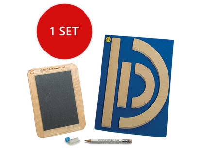 Individual Student Manipulative Pack - Wood Pieces and Slate Chalkboard