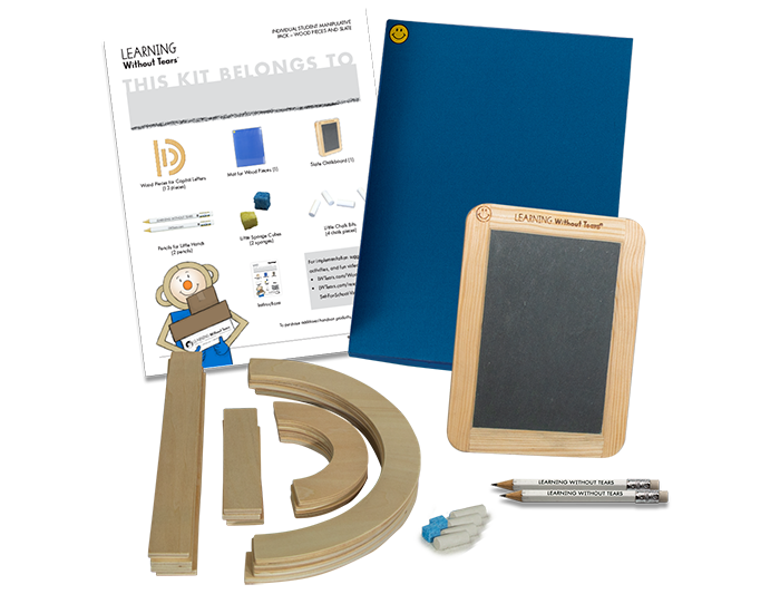 Individual Student Manipulative Pack - Wood Pieces and Slate Chalkboard