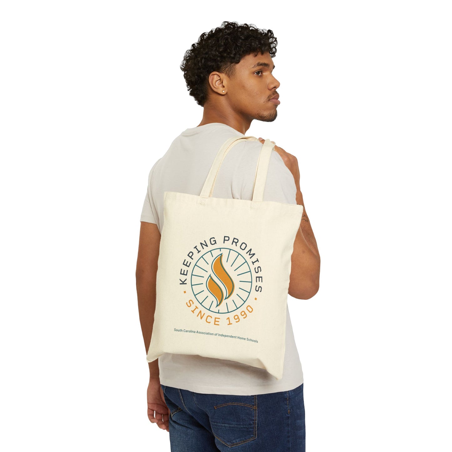 Eco-Friendly Cotton Canvas Tote Bag - Keeping Promises Since 1990, Reusable Grocery Bag, Beach Tote, Shopping Companion, Gift Bag