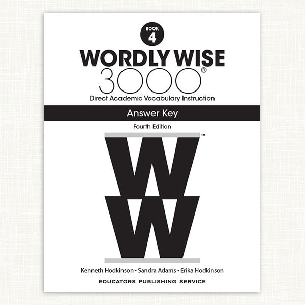 Wordly Wise 3000 Book 4 Answer Key (4th Ed.)