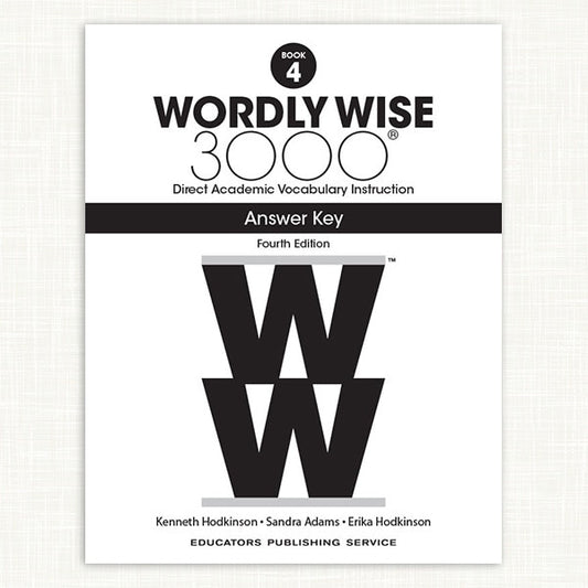Wordly Wise 3000 Book 4 Answer Key (4th Ed.)
