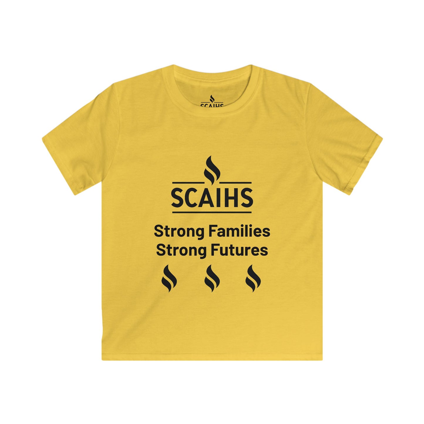 Kids Softstyle Tee - 'Strong Families Strong Futures' - Youth T-Shirt, Family Values Shirt, Kids Apparel, Gift for Kids, Yellow Tee
