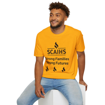 Strong Families, Strong Futures Adult Unisex T-Shirt (Gold)