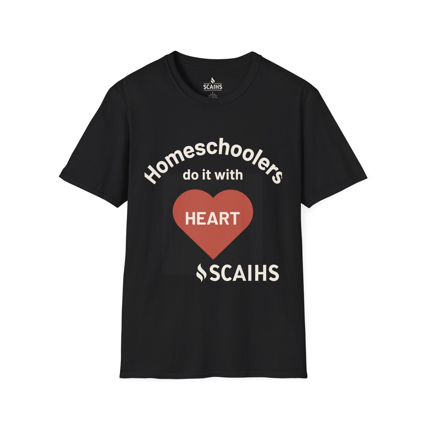 Homeschool Heart T-Shirt, Unisex Adult Tee, Gift for Homeschool Families, Comfortable Cotton Shirt, Education Support Apparel