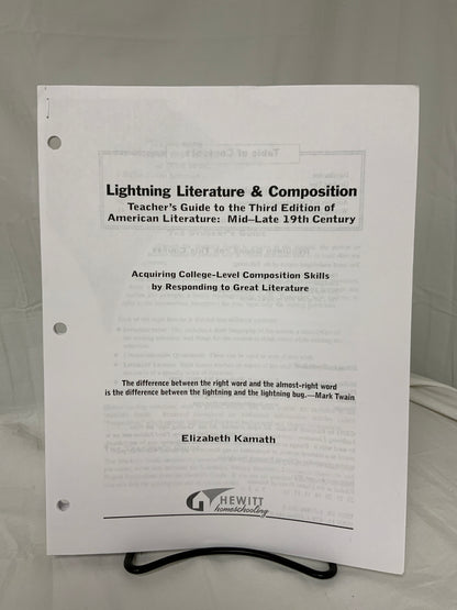 Lightning Lit & Comp: Mid-Late 19th Century American Literature (3rd Ed.) Set of 2