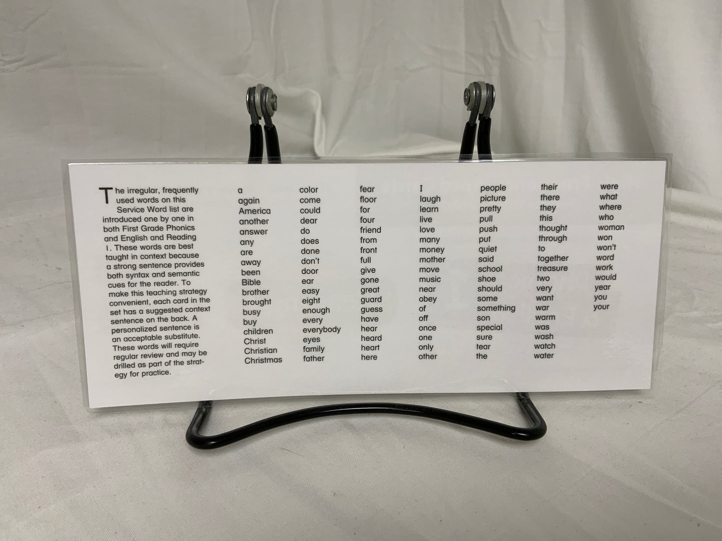 BJU High-Frequency Word Cards (Service Word Cards)