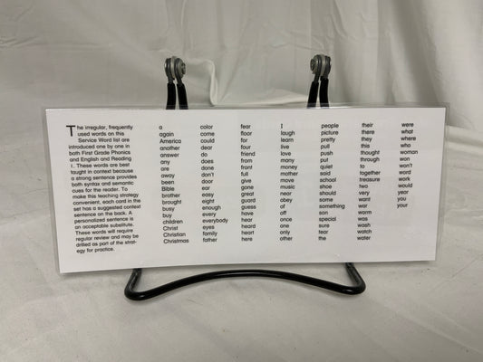 BJU High-Frequency Word Cards (Service Word Cards)